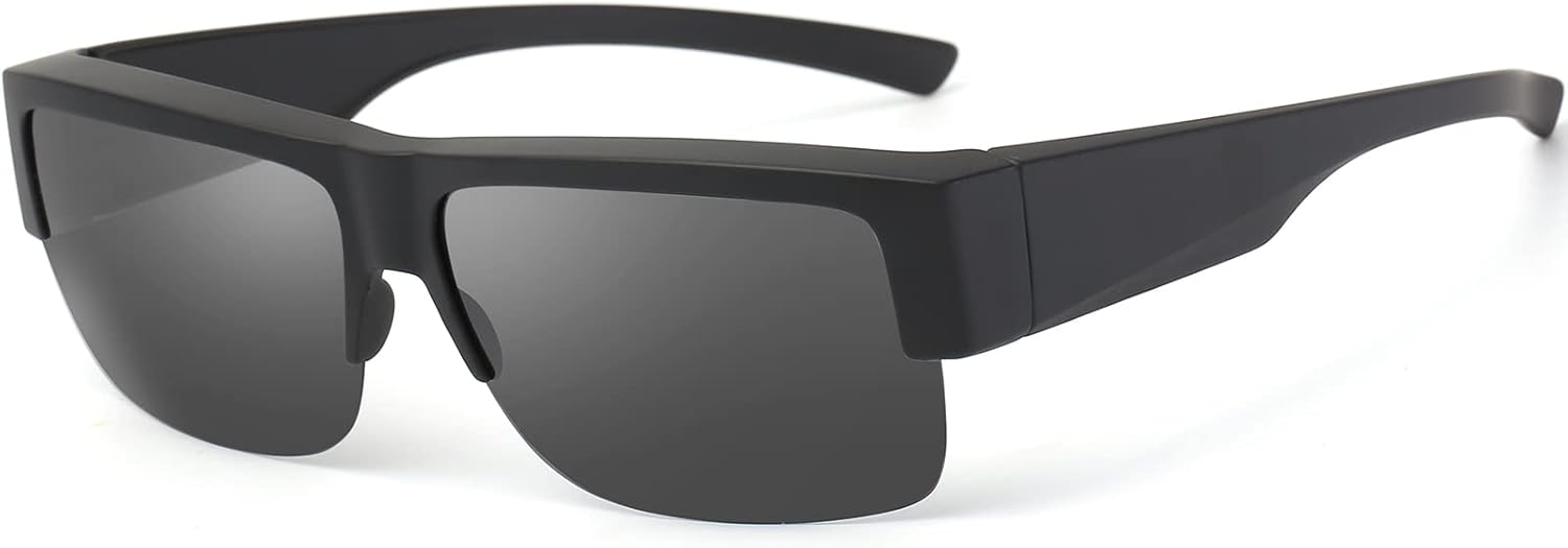 CAXMAN Fit Over Glasses Sunglasses for Men & Women Polarized Lens 100% UV Protection