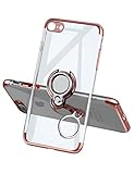 iPhone 7 Case iPhone 8 Case,Meetree Protective Cover Clear Slim Ultra Thin Case with 360 Rotating Ring Grip Holder Stand Magnetic for Car Mount Shock Absorption Bumper Case for iPhone 7 8(Rose Gold)