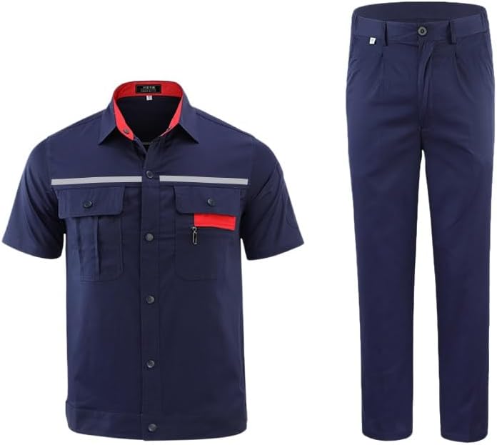 Men’s and women’s summer short sleeved work suits lightweight stain-resistant and hard-wearing workwear