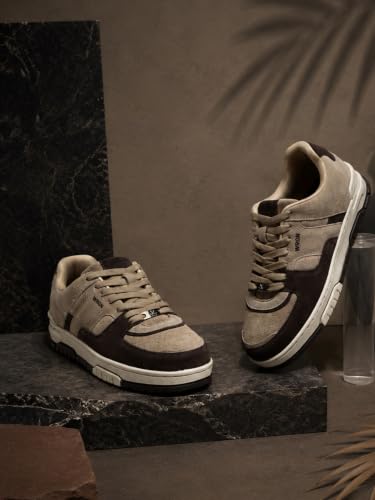 Image of WROGN Men's Genuine Suede Leather Sneakers | Solid Pattern