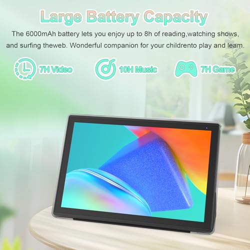 Image of Android 15 Tablet 10 inch, 2 in 1 Tablets with Keyboard Case Mouse Stylus, 8GB RAM 32GB ROM 1TB Expand, Quad Core Processor Tablet, WiFi, BT, 1280x800 HD Screen, 6000mAh, Dual Camera, GMS, Widevine L1
