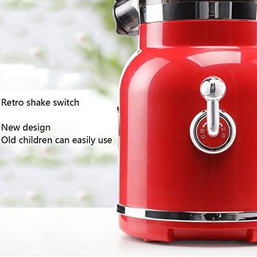 Cold Press Vertical Juicer Machine Slow Masticating Juicer Extractor High Nutrient Fresh Vegetable and Fruit Juice Extractor with Quiet Motor & Reverse Function Easy Cleaning 800 Ml (Color : Red)