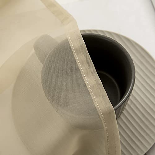 Miulee Luxury Window Scarf Sheer Voile Elegant Topper Long Window Valance Solid Window Treatment Swags Drapes For Window Ceremony Wedding Canopy Bed 54" X 216" Beige #TOP5