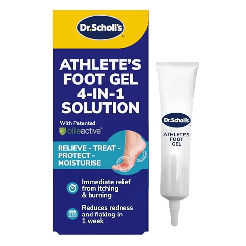 Dr. Scholls Athletes Foot Gel 4-in-1 Treatment - Immediate Relief from Itching and Burning Antifungal Cream Destroys Athletes Foot Fungi Prevents Further Infections One-Month Supply 10ml