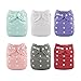 ALVABABY Cloth Diaper, One Size Adjustable Washable Reusable for Baby Girls and Boys 6 Pack with 12 Inserts 6BM100