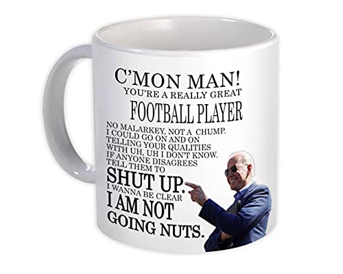 FOOTBALL PLAYER Funny Biden : Gift Mug Great Gag Gift Joe Biden Humor Family Jobs Christmas Best President Birthday - White