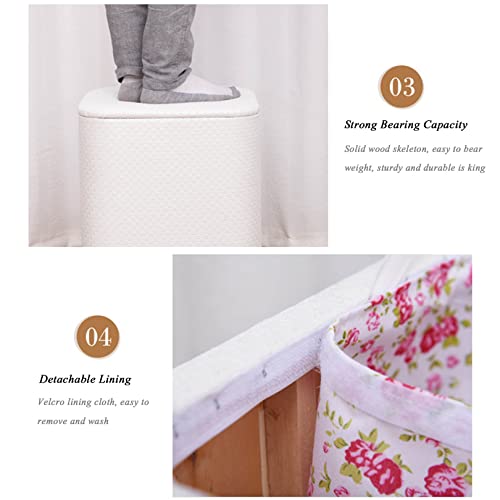 Pouf rangement design rectangle en finitions soignées - 5