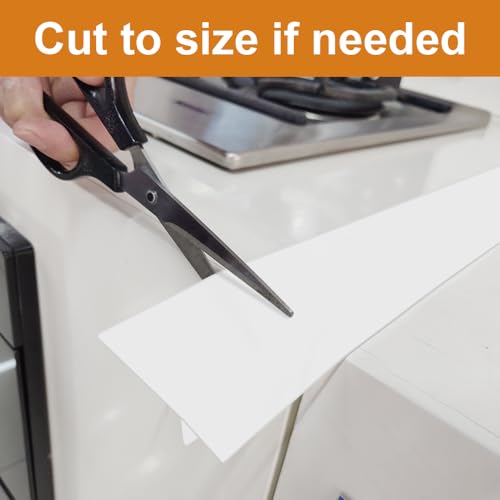 Foldable Stove Gap Filler Kitchen Counter Range Guards 25inch,Silicone Stove Gap Covers Electric Stoves Gap Filler Oven Side Sealing Strip Between Countertop and Stovetop Pack 2 (White)