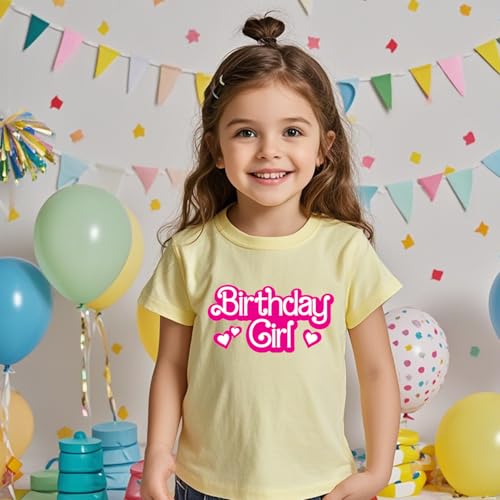 Image of Birthday Girl Tshirt Toddler Birthday Shirts Tees Little Kids Top Outfit Cotton Short Sleeve 2nd 3rd 4th 5th 6th 7th 8th