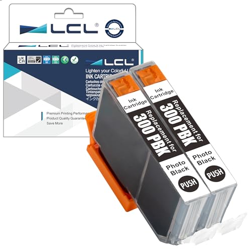 LCL Cartucho de Tinta Compatible PFI-300 PFI-300PBK 14.5ml (2 PBK) Reemplazo para Canon imagePROGRAF PRO-300