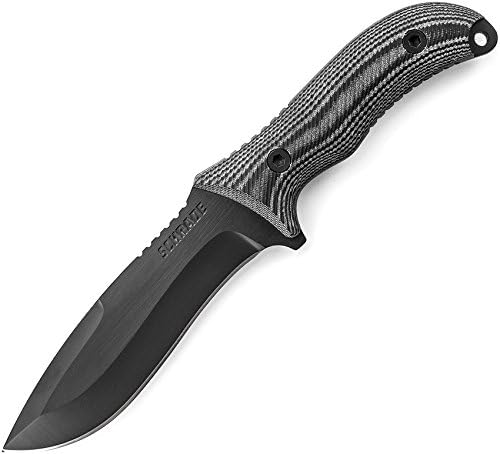 Schrade SCHF10 Drop-Point Full Tang Fixed Blade Knife, Black