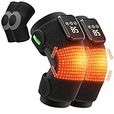 swancode 3-in-1 Knee Massager for Pain Relief with Heat, Portable Heated Knee Brace with Extension Strap for Knee, Elbow & Shoulder, Cordless Rechargeable Electric Massagers for Joint Comfort (Pair)
