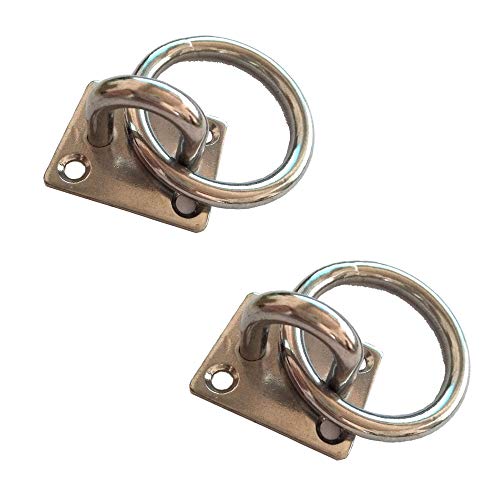 M8 Ceiling Hook Pad Eye Plate 304 Stainless Steel Wall Mount Hook Heavy Duty for Hanging (Pack of 2)