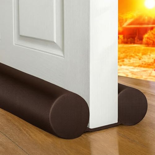 MAXTID Under The Door Draft Blocker Weather Stripping Kit - Brown Draft Stopper for Soundproof Seal...
