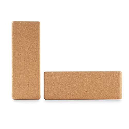Node Fitness Premium Yoga Block (Set Of 2) - 3 Inch Thick Cork Brick #TOP3