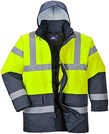 Portwest S466 Waterproof Hi-Vis Contrast Winter Traffic Jacket Yellow/Black, X-Large
