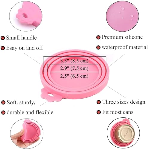 Image of IVIA Pet Food Can Lids, Universal BPA Free Silicone Can Lids Covers for Dog and Cat Food, One Can Cap Fit Most Standard Size Canned Dog Cat Food(4 Pack Multicolor