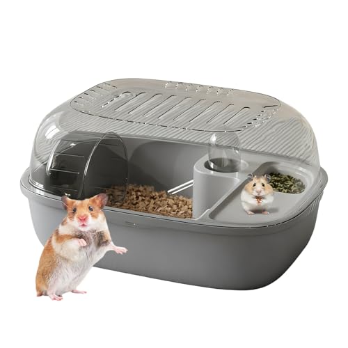 ドワーフハムスター ケージ | 透明 小動物 アクティビティ センター 回し車 付き | 小動物 ケージ,屋内用 家庭用 屋外用 旅行用 アパート用