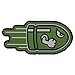 Angry Flying Bullet PVC Rubber Morale Patch - 3 X 1.5 Inch Hook Fastener Backing P190