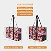 TOPDesign Utility Water Resistant Tote Bag with 13 Exterior & Interior Pockets, Top Zipper Closure & Thick Bottom Support, for Working Women, Teachers, Nurses, Accountants (Five Petal Flower, Medium) #1