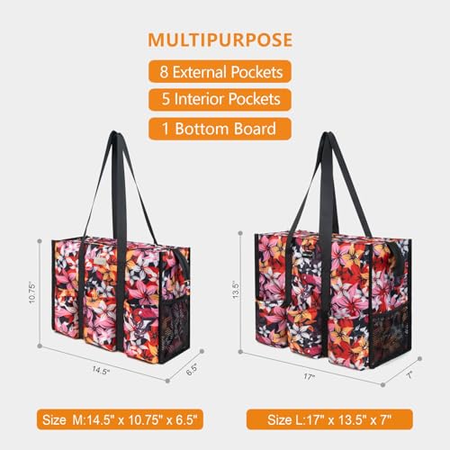 Image of TOPDesign Utility Water Resistant Tote Bag with 13 Pockets, Top Zipper Closure & Thick Bottom Support, for Working Women