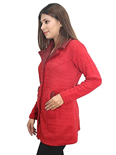 Image of Matelco Womens Woollen Collared Coat Cardigan