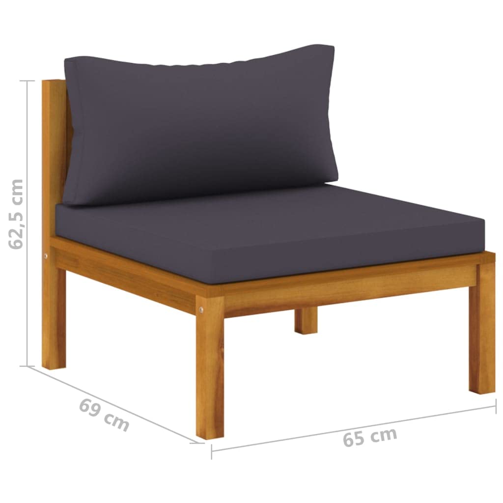 vidaXL Set Divani da Giardino 6 pz con Cuscini in Massello di Acacia
