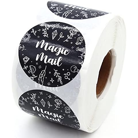 Littlefa 1.5” Magic Mail Stickers,Mail Stickers,Thank You Stickers,Bakeries Stickers,Handmade Stickers,Small Business Stickers, Envelopes Stickers, Gift Bags Packaging 500 PCS Cover