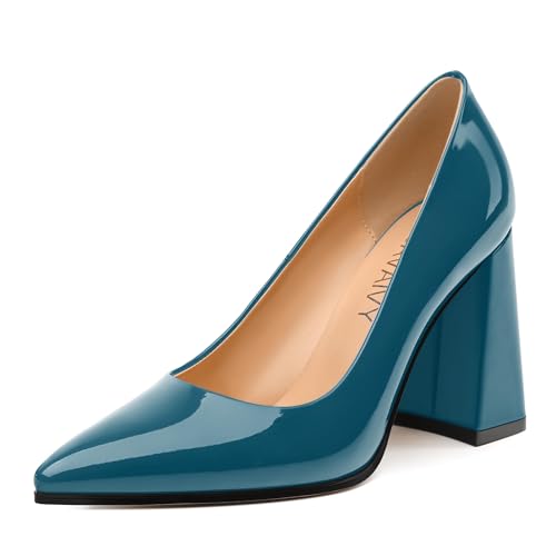 Women's Pumps, Pointed Toe High Heel Shoes, Fashion Solid Patent Working Party Daily Pumps for Women
