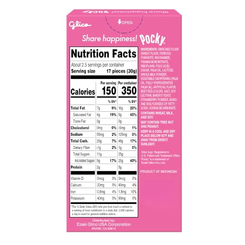 Image of Pocky Biscuit Stick, Strawberry, 2.47 Ounce (Pack of 10)