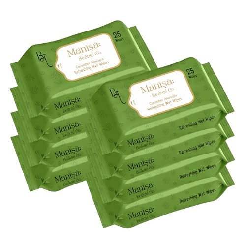 Image of Co. Cucumber & Aloe Vera Refreshing Wipes | Alcohol-Free, Paraben-Free, Vegan Face Wipes | Hydrating& Cooling Facial Wipes with Glycerin, 200 Wipes (Pack of 8)
