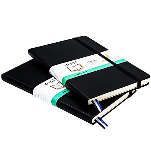 Yeeatz Hardcover Dotted Journal Bullet Notebook, Medium 5.5 By 8.4 Inch, 100 Gsm Thick Paper (Black, Dot Grid) #TOP1