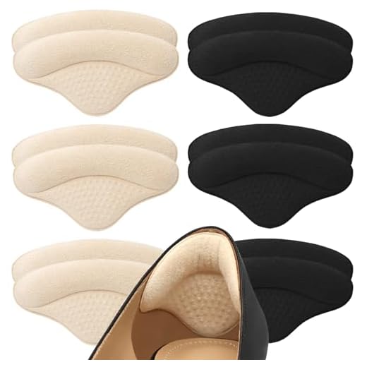 6 Pairs Heel Pads Heel Grips Liner for Loose Shoes, Heel Cushion Pads Heel Inserts for Shoe Too Big Men Women- Ultra Soothing Heel Protectors for Heel Pain, Heel Slipping, Blisters, Friction