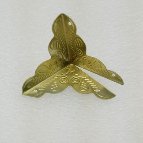 Image of Box Corner Protector 20PCS Gold Triangle Rattan Carved Wood Case Edge Guard