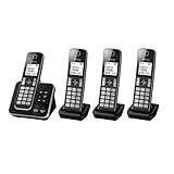 Panasonic KX-TGD624Cordless Home Phone with dedicated call block key for easy call block registration and Digital Answering Machine – Black and Silver (Pack of 4)