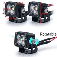 Hermosiey Modifizierte Scheinwerfer Spotlights Car Top Lights Bumper Lights für AXIAL SCX10 TRX4 TRX6 1/10 RC Crawler Car,A – Ansicht 3
