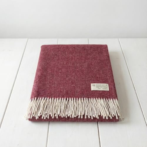 Manta de sofá Lana Merino Burdeos. Artesanía de Grazalema