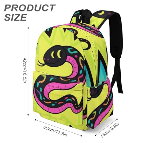 Snake Lightweight Cartoon Backpack, Funny and Cute Laptop Leisure Travel Backpack2