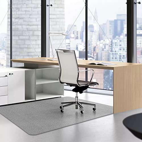 Office Hardwood Floor Chair Mat - Computer Chair Mat For Hardwood Floors, Pad For Hardwood And Tile Floors, Large Anti-Slip Home Desk Chair Mat, Easy Clean, Not For Carpets, 55" X 63" Light Gray #TOP5