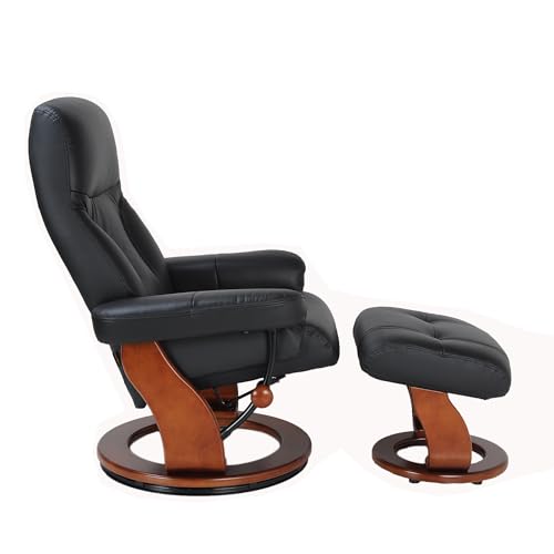 Sillón Giratorio Negro Piel Plegable miniatura 7