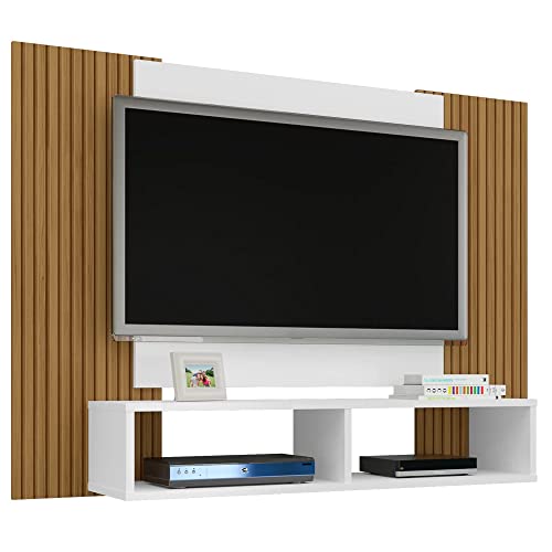 Painel Navi para Tv até 42 polegadas Branco com Cinamomo Ripado