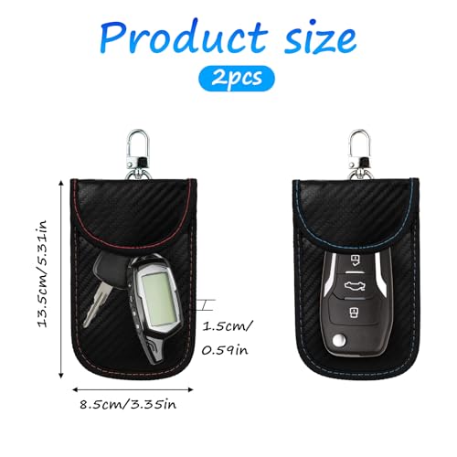 2 bolsas protetoras de chaveiro para carro, bloqueio de sinal RFID, bolsa para chave de carro de alt