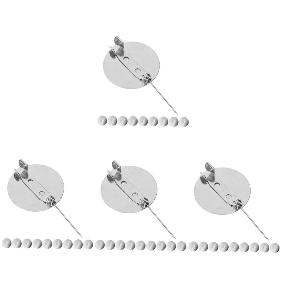 SHINEOFI 4 Set Materiale Per Spille Forniture Per La Realizzazione Di Spille Supporti Per Spille Basi Per Spille Piatte Fermagli Per Spille Perni Grezzi Per Spille Base Per 50 pezzi * 4