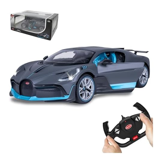 JAMARA 403131 - Bugatti Divo 1:14 2,4 GHz Tür manuell, 11 KM/h, originalgetreue Lackierung, detailgetreuer Innenraum, LED Fahrlicht, Türen können manuell geöffnet werden