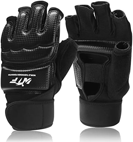 Punch Bag Training Gloves, LangRay Taekwondo Karate Gloves for Sparring Martial Arts Boxing Training for Adults and Kids,Black S