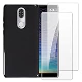 Shantime Case with 2 Pack Screen Protector Combo Compatible with Coolpad Legacy, Shockproof Cover and Tempered Glass Set for Full Body Safety(Black)