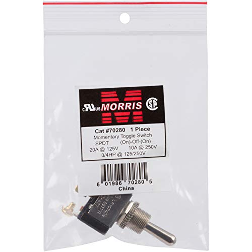 Morris Products Momentary Contact Toggle Switch – Heavy Duty, Spdt 3 Screw Terminals – (On)-Off-(On) – 1500V Dielectric Strength, 100,000 Mechanical Life Cycles – Curus Listed – 1.13” X .63” X .70”,70280 #TOP4