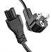 Produktbild ETEC Stromkabel 3 Polig, 1,0m, Stecker Schutzkontakt Netzstecker auf C5 Buchse, Netzteil Strom Kabel Netzkabel für PC Monitor Drucker, Schwarz