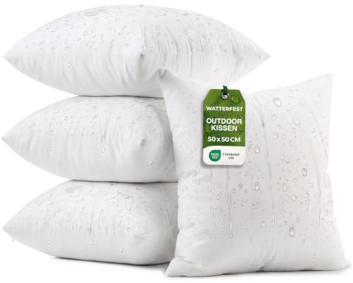 Utopia Bedding Outdoor Kissen wetterfest 50x50 cm 4er Set Kissen für Couch – Ansicht 1
