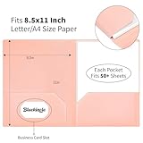 Folders with Pockets, 2 Pocket Plastic Folder with Pockets for School Colored File Folder for Documents Letter Size with Business Card Slot Back to School Office Teacher Supplies(6 Pack Pastel Colors)